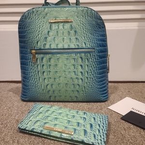 Pre-owned Brahmin Felicity Bliss Backpack w/ Matching Ady Wallet